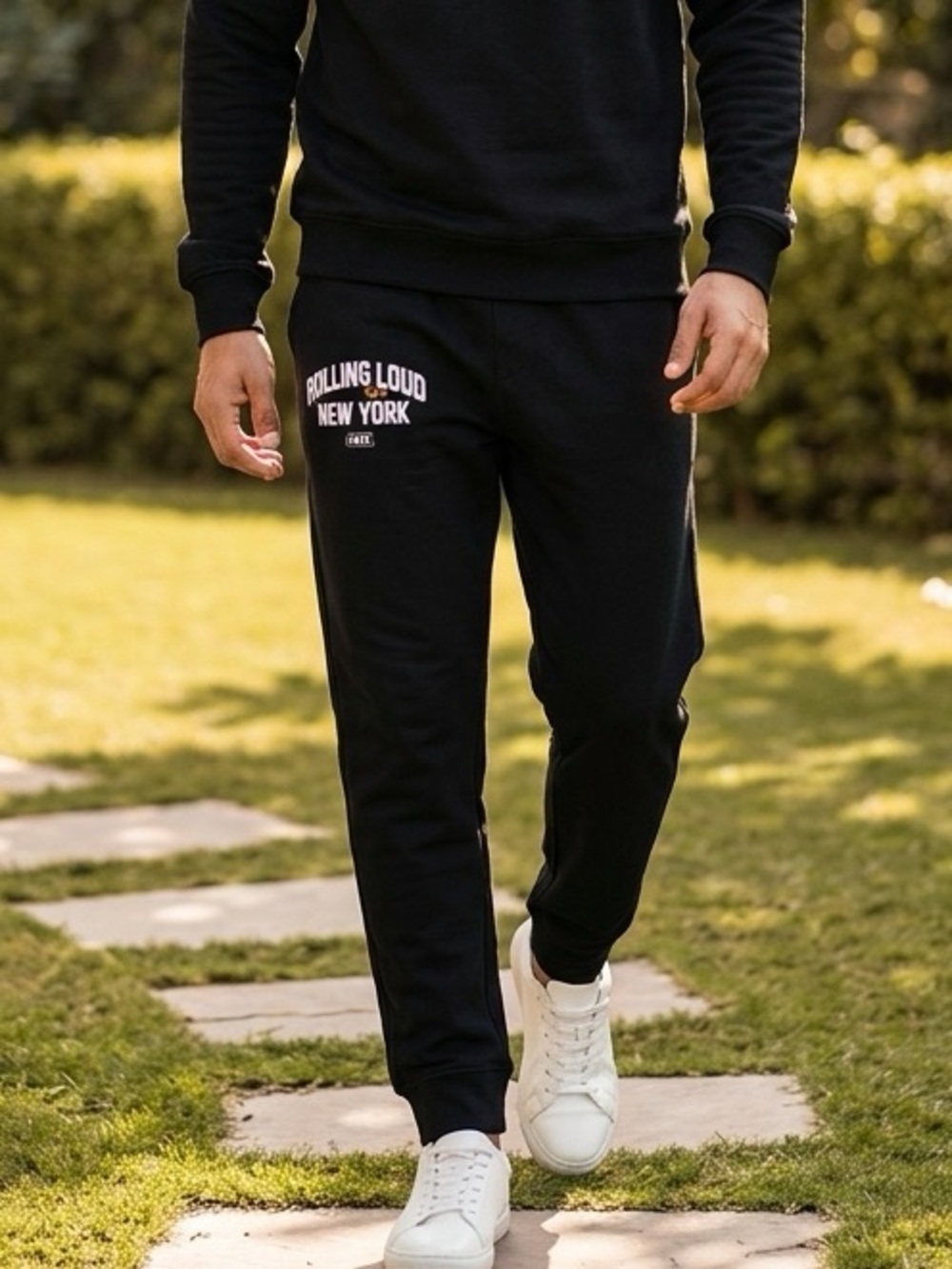NWOT Rolling Loud x Felt Merch Collegiate Black Joggers - New York - Size Medium